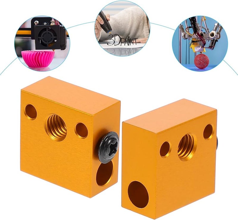 Aluminum Heater Block Hot End Extruder Nozzle 3D Printer Accessory 2PCS - Image 3